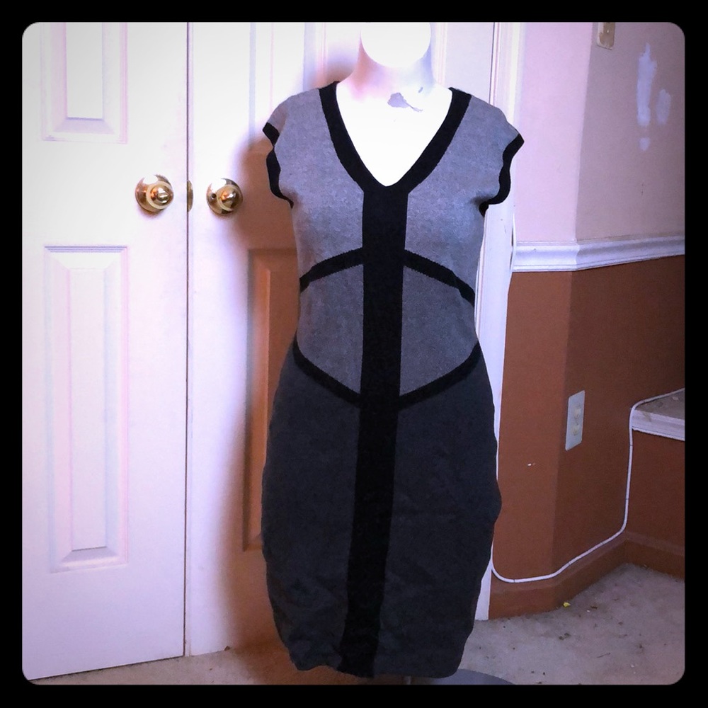 Grey sweater dress ashd09